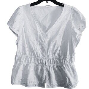 Time and Tru White eyelet Top size Large. New, washed without tags